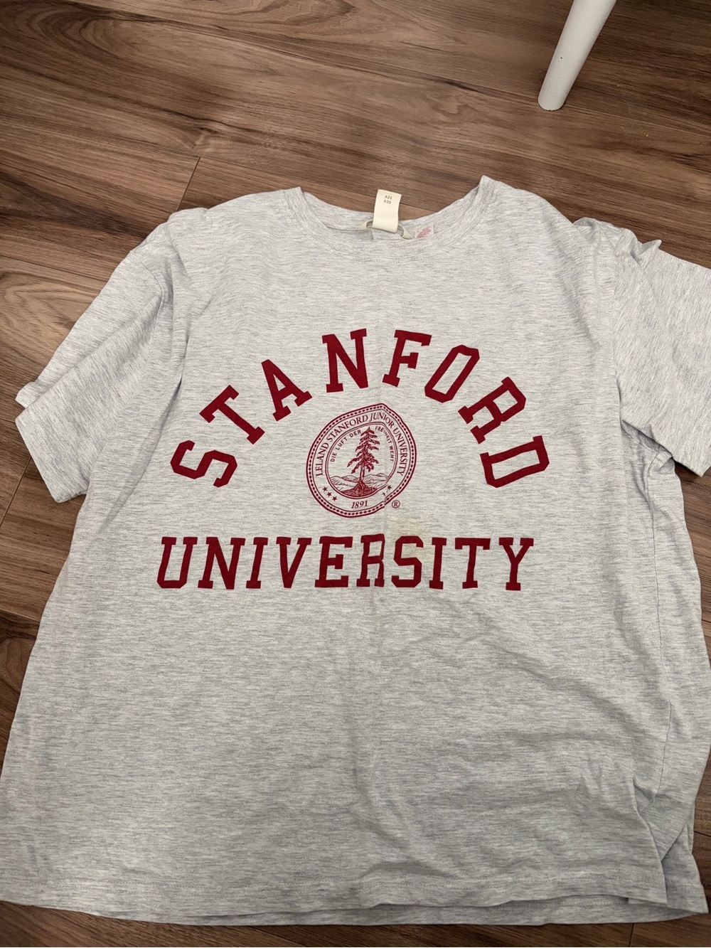H&M University Gray Crewneck T‑Shirt